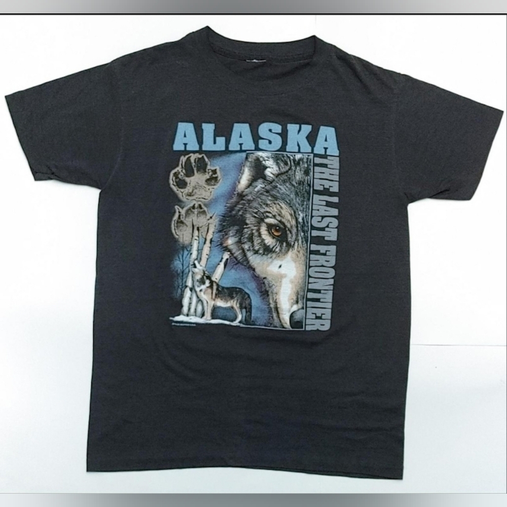 Vtg 1980s Alaska Wolves Polar Graphics Tourist Made in USA T-Shirt Size (L)